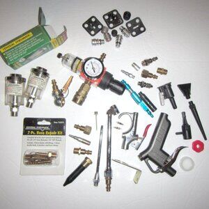 Large Lot of Central Pneumatic Air Tools Accessories